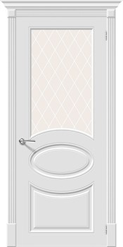 Влагостойкая Межкомнатная дверь Эмаль Скинни-21 Whitey/White Сrystal - фото 13846