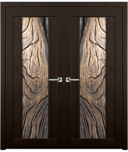 Дверь распашная двустворчатая PLATAN дуб сосна - фото 27067