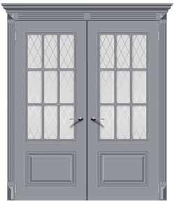 Дверь распашная двустворчатая Noktiurn со стеклом - фото 27342