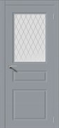 Межкомнатная дверь Эмаль ТРИО-Н со стеклом серая