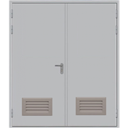 Дверь противопожарная металлическая двупольная с вентиляцией ДПМ-2ГВ